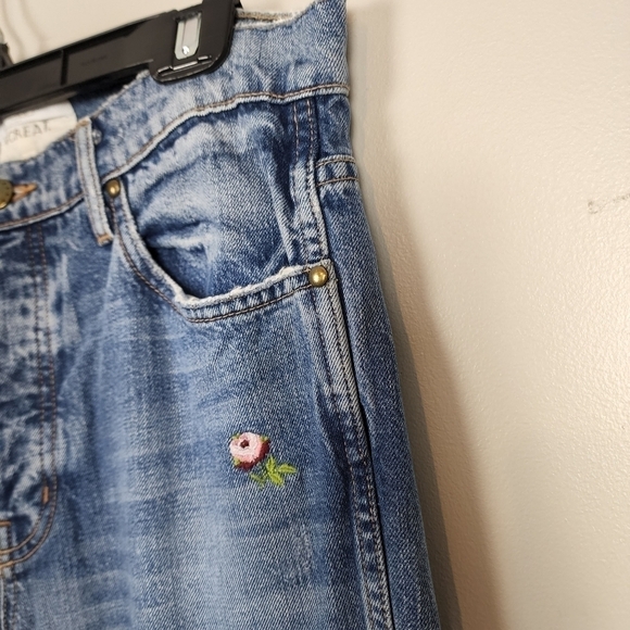 THE GREAT. the rigid fellow floral embroidered jeans, size 24, nwot - Picture 6 of 7